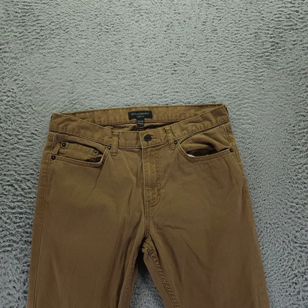 Banana Republic Pant Mens 32x28 Brown Cotton Chino Skinny Preppy Career Stretch